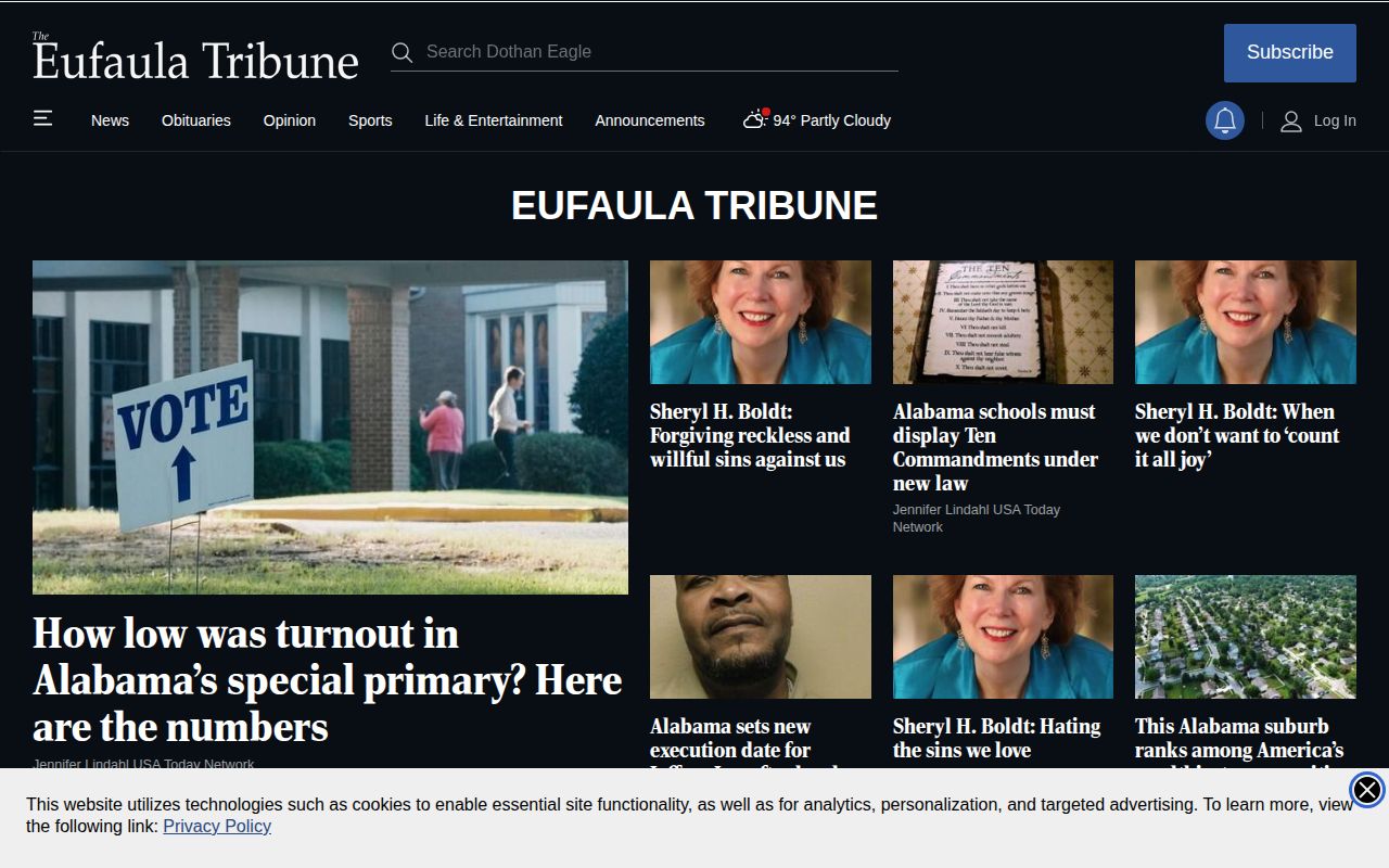 Barbour County arrest news in the Eufaula Tribune section
