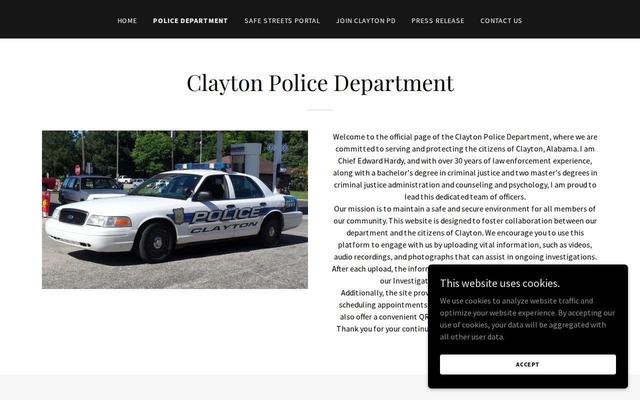 Clayton Police Department official arrest records source in Barbour County